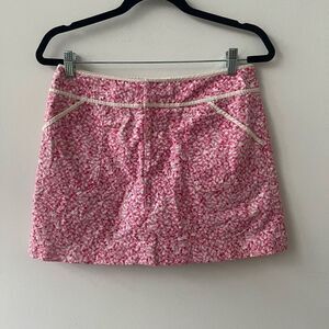 Lilly Pulitzer Women's Cotton Blend Mini Pencil Pink White Skort Size 4
